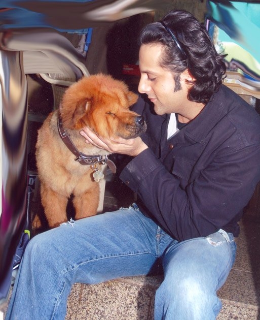 Fardeen Khan with dog