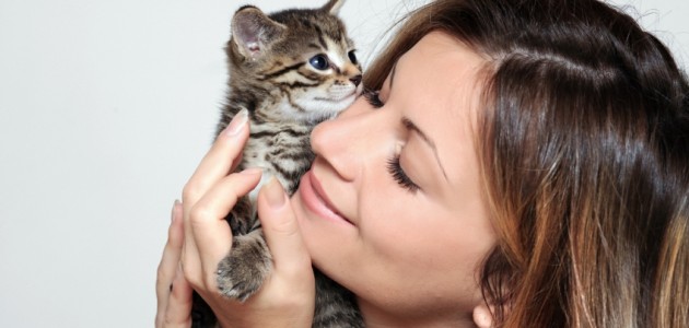 Woman and Kitten