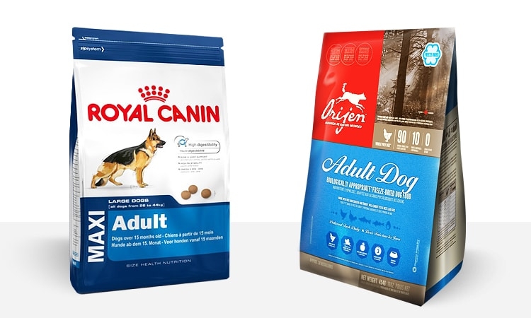 Dog Food Review Royal Canin Maxi Adult Vs Orijen Adult Dog Food Pet