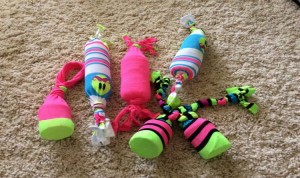 The bottle trick works well with your old socks too. Simply insert a plastic bottle in an old sock of yours and let the fun begin. Image Credit - Walking Winston
