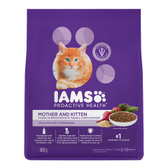 IAMS Proactive Health, Mother & Kitten (2-12 Months) Dry Premium Cat Food with Chicken, 400g 