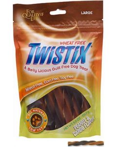 Twistix  Dog Treats  Peanut and Carob Flavor Large