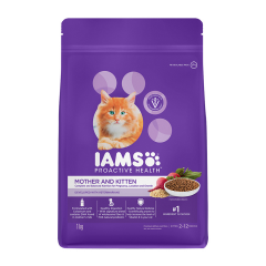 IAMS Proactive Health, Mother & Kitten (2-12 Months) Dry Premium Cat Food with Chicken, 1 Kg 