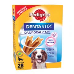 .Pedigree Dentastix Dog Treat Oral Care for Adult Medium Breed (10-25 kg), (28 Sticks) 720g Monthly Pack