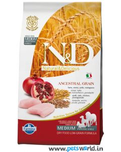 Farmina N&D Low Grain Chicken & Pomegranate Adult Dog Food 2.5 Kg ( Medium)