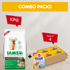 IAMS Proactive Health for Adult (1.5+ Years) Golden Retriever Premium Dry Dog Food, 10 Kg Combo Offer 