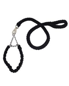 Petsworld Cord Nylon Dog Leash for Dogs with Extra Strong Brass Snap Hook Black Medium