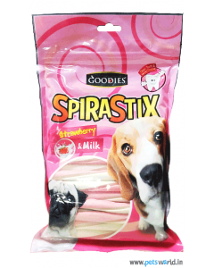 Goodies Dog Treats  SpiraStix Strawberry And Milk 450 gm