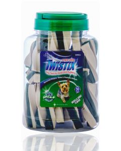 Twistix Dental Dog Treats Vanilla Mint Container Small 50 Sticks
