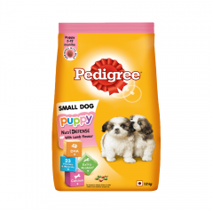 Pedigree Puppy Small Dog Dry Food, Lamb & Milk Flavour – 1.2 Kg Pack