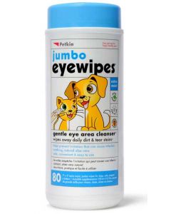 Petkin Jumbo Eye Wipes For Dogs and Cats 80 wipes