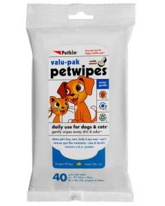 Petkin Pet Wipes For Dogs and Cats 40 pcs