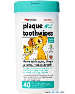 Petkin Plaque Toothwipes 40 Wipes