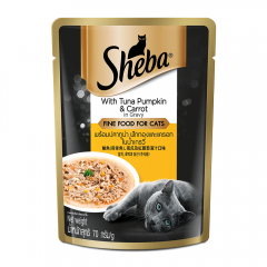 .Sheba Rich Premium Adult (+1 Year) Fine Wet Cat Food, Tuna Pumpkin & Carrot In Gravy- Pack of 24 x 70g
