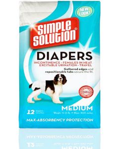 Simple Solution Pet Diapers 12 Diapers Couches Medium