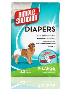 Simple Solution Pet Diapers 12 Diapers Couches XLarge