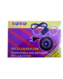 Sobo Aquarium Bubbling LED Light Submersible With Air Stone RL-40
