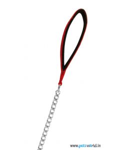 Trixie Dog Chain Lead with Nylon Hand loop 2 mm Red/Black